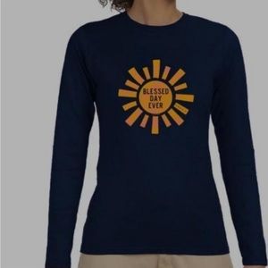Blessed Girl Womens Long Sleeve T-Shirt Blessed Day Ever Script